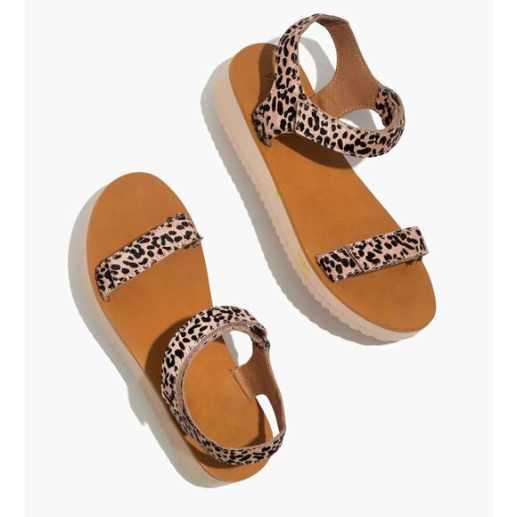 Madewell Shoes Womens Size 5.5 MAGGIE Spotted Print Calf Hair Sandals Platform - Picture 1 of 10